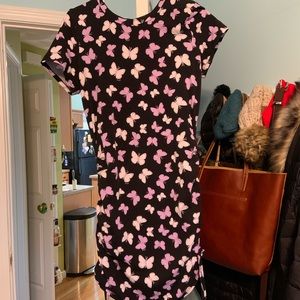 Butterfly synched side body con dress